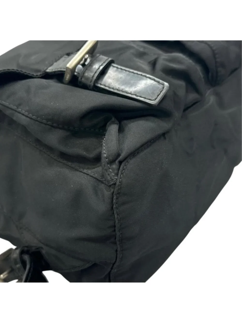 Prada Triangle Logo Backpack Nylon Black
